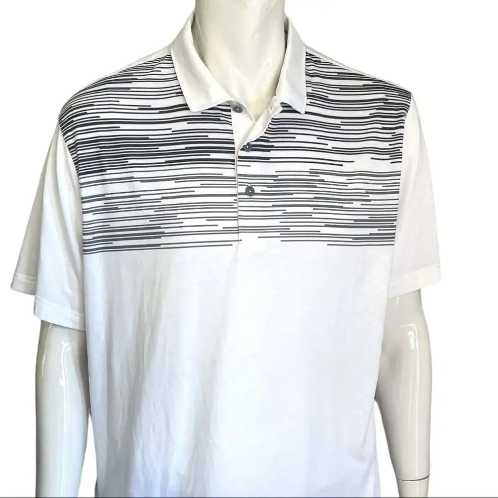 PUMA Men XL White Black Business Casual Preppy Golf Short Sleeve Polo Sh…